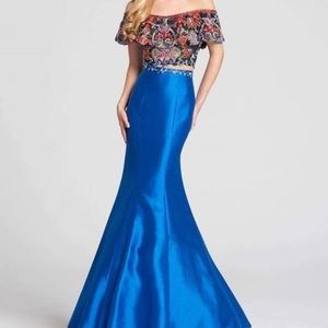 Ellie Wilde by Mon Cheri 2 piece long prom dress